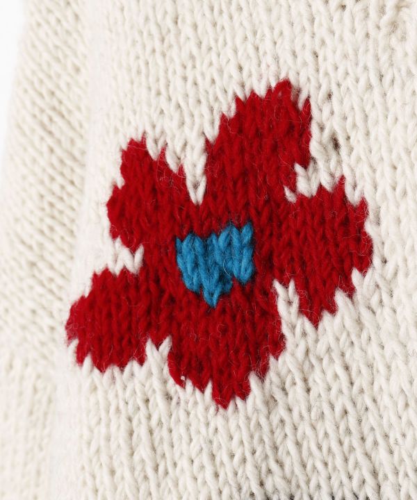 Chunky Hand Knit Floral Sweater