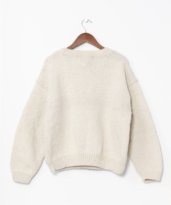 Chunky Hand Knit Floral Sweater