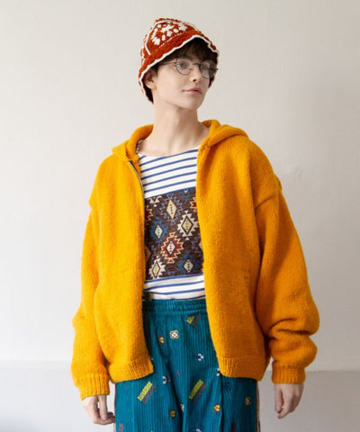 Chunky Hand Knit Floral Sweater for Men