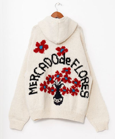 Chunky Hand Knit Floral Sweater for Men