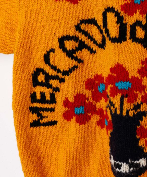 Chunky Hand Knit Floral Sweater for Men