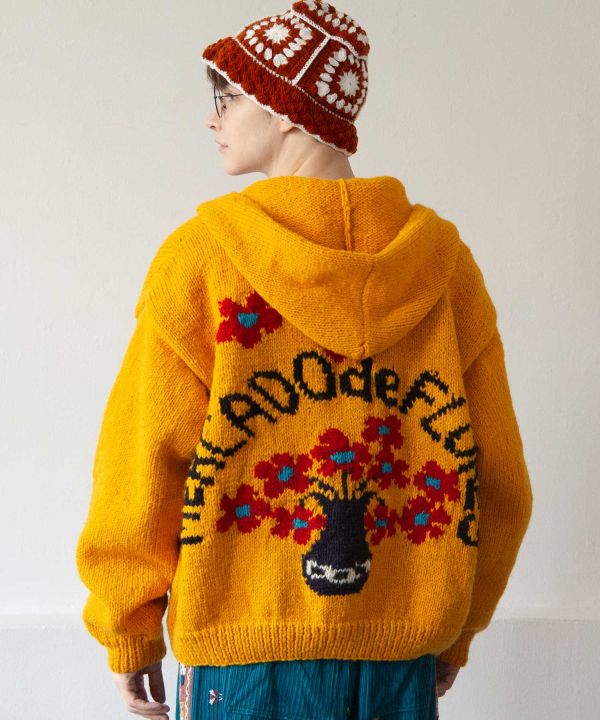 Chunky Hand Knit Floral Sweater for Men