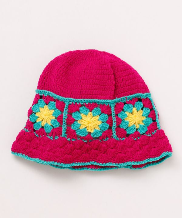 Floral Knit Travel Hat Caps & Hats by AMINA - Ametsuchi