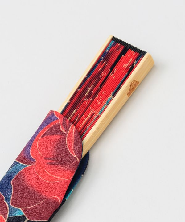 KICHIJI - Peony Motif Traditional Folding Fan by Kaya - Ametsuchi