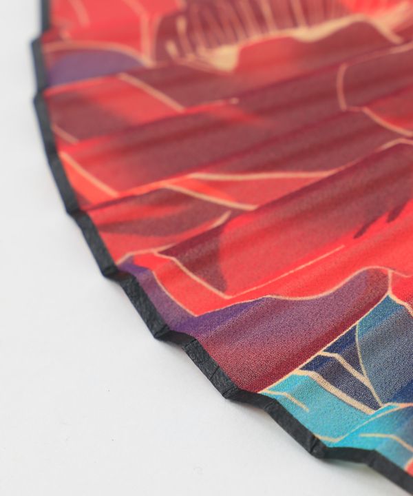 KICHIJI - Peony Motif Traditional Folding Fan by Kaya - Ametsuchi