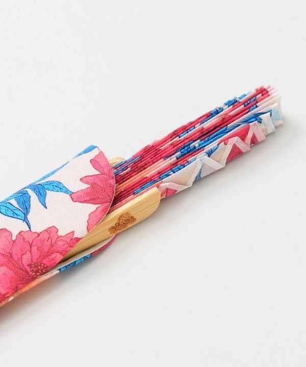 HANADAYORI - Floral Motif Folding Fan Set by Kaya - Ametsuchi