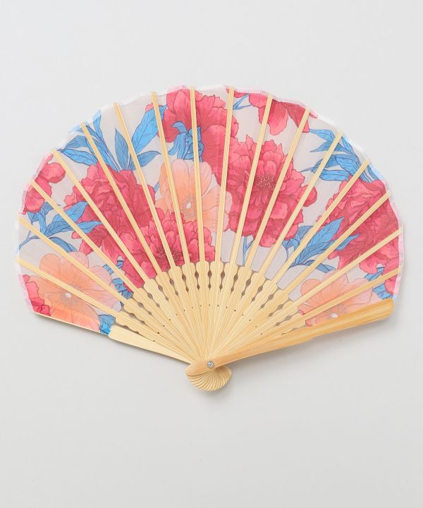 HANADAYORI - Floral Motif Folding Fan Set by Kaya - Ametsuchi