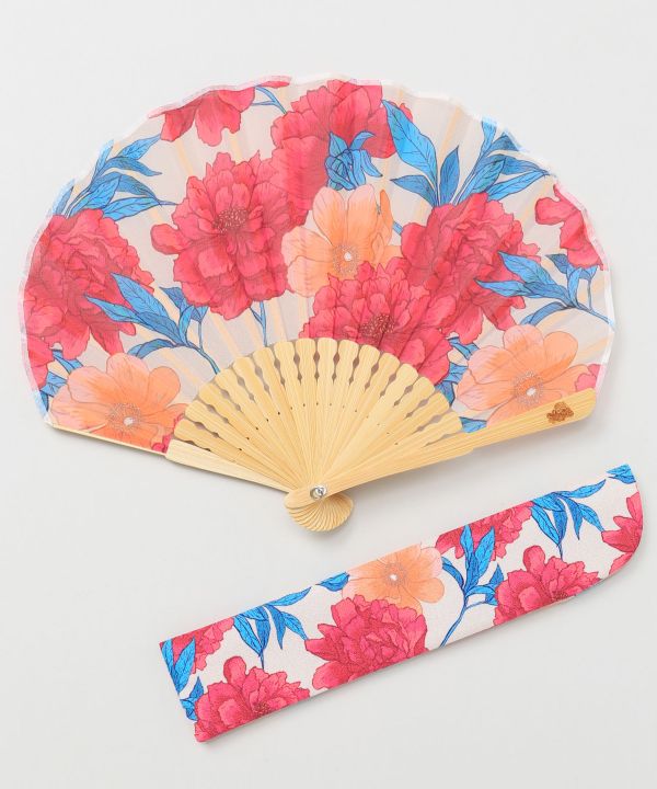 HANADAYORI - Floral Motif Folding Fan Set by Kaya - Ametsuchi