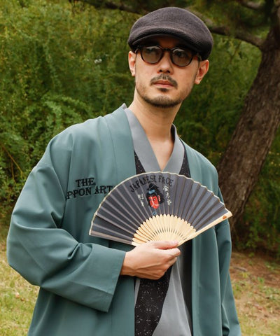 WAMEN - Japanese Mask Motif Folding Fan by Kaya - Ametsuchi