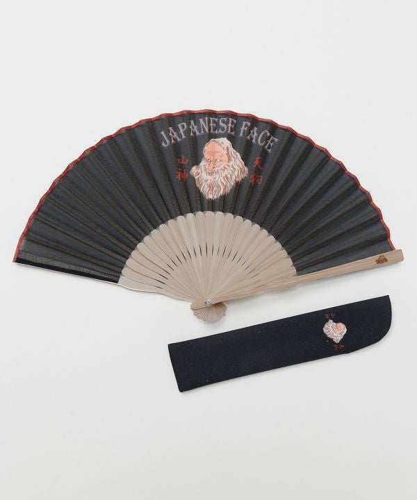 WAMEN - Japanese Mask Motif Folding Fan by Kaya - Ametsuchi