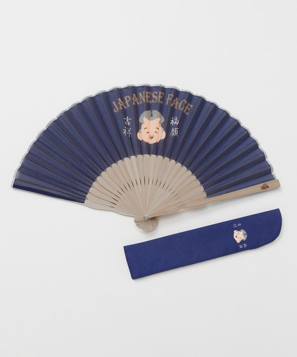 WAMEN - Japanese Mask Motif Folding Fan