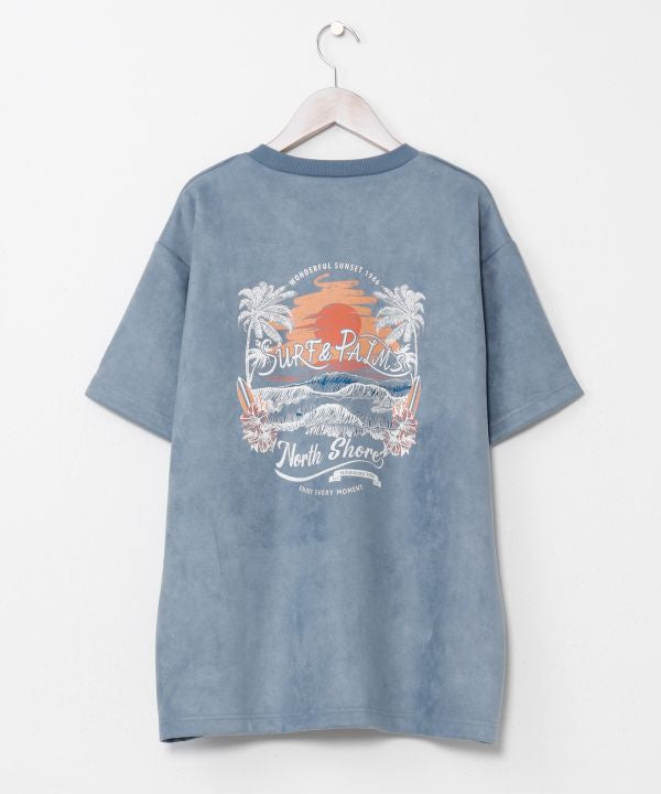 SURF＆Palms Suede T-Shirt for Men