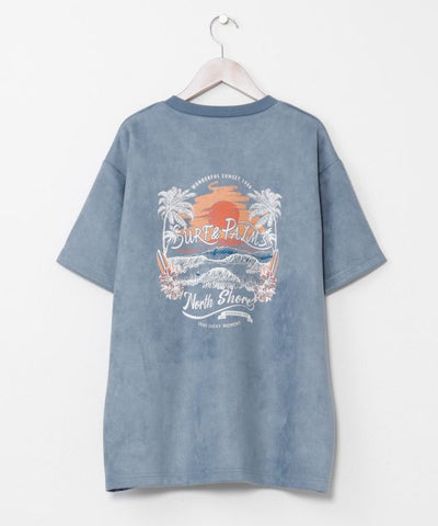SURF＆Palms Suede T-Shirt for Men