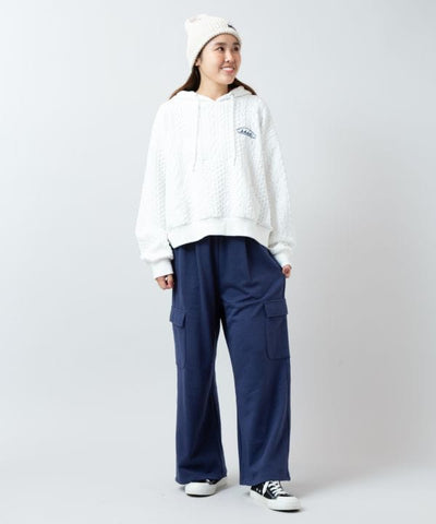 Textured Cropped Hem Hoodie