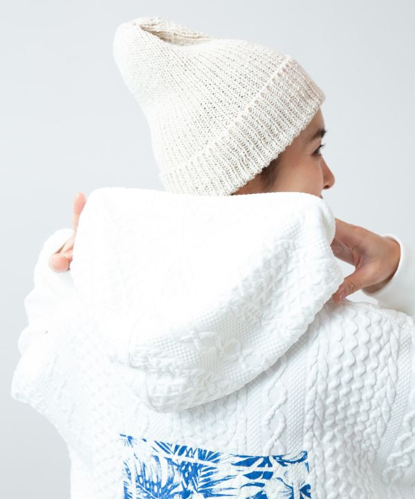 Textured Cropped Hem Hoodie