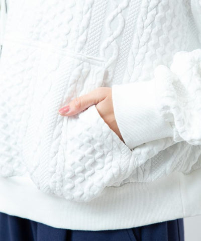 Textured Cropped Hem Hoodie