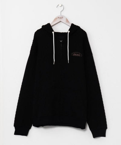 Textured Detail Men’s Zip Up Hoodie