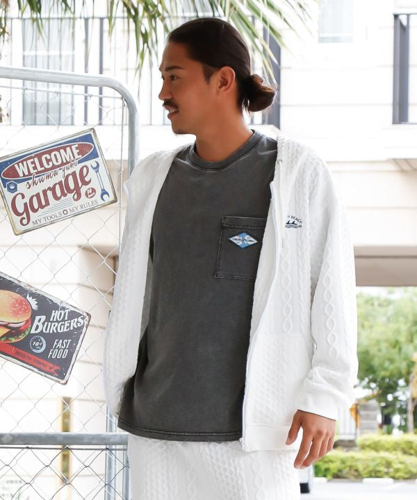 Textured Detail Men’s Zip Up Hoodie