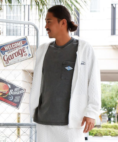 Textured Detail Men’s Zip Up Hoodie