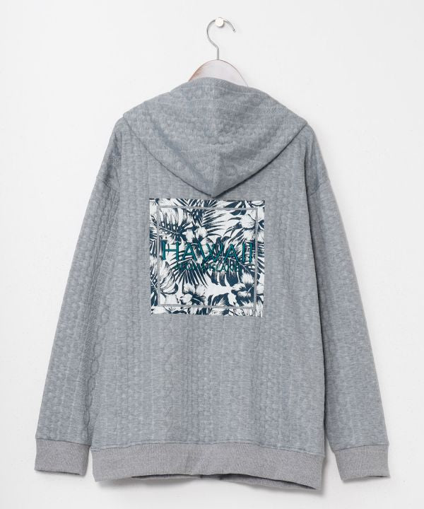 Textured Detail Men’s Zip Up Hoodie