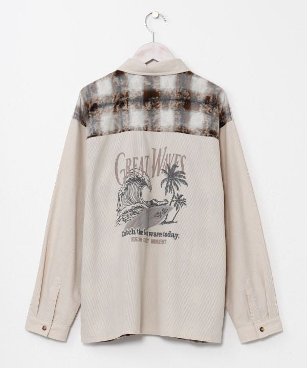 SURF＆Palms Patchwork Shirt