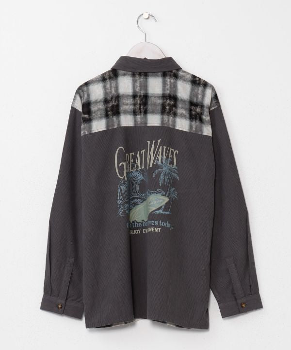 SURF＆Palms Patchwork Shirt