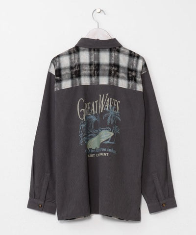 SURF＆Palms Patchwork Shirt
