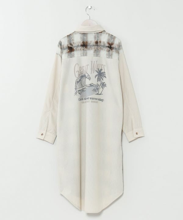 SURF＆Palms Patchwork Shirt Dress