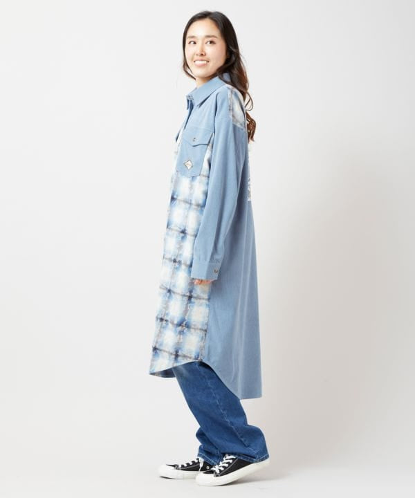 SURF＆Palms Patchwork Shirt Dress