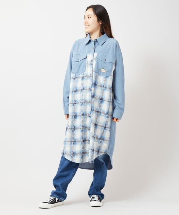 SURF＆Palms Patchwork Shirt Dress