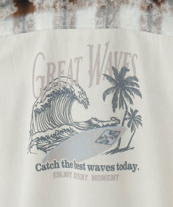 SURF＆Palms Patchwork Shirt Dress