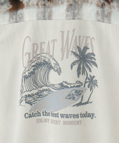 SURF＆Palms Patchwork Shirt Dress