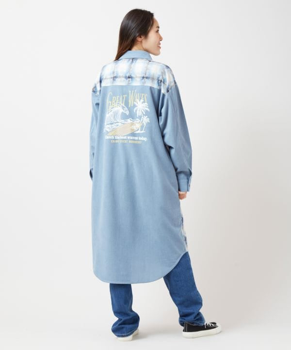 SURF＆Palms Patchwork Shirt Dress