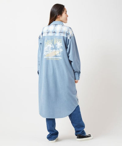 SURF＆Palms Patchwork Shirt Dress