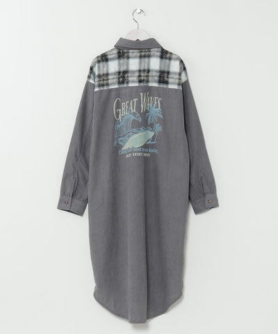 SURF＆Palms Patchwork Shirt Dress
