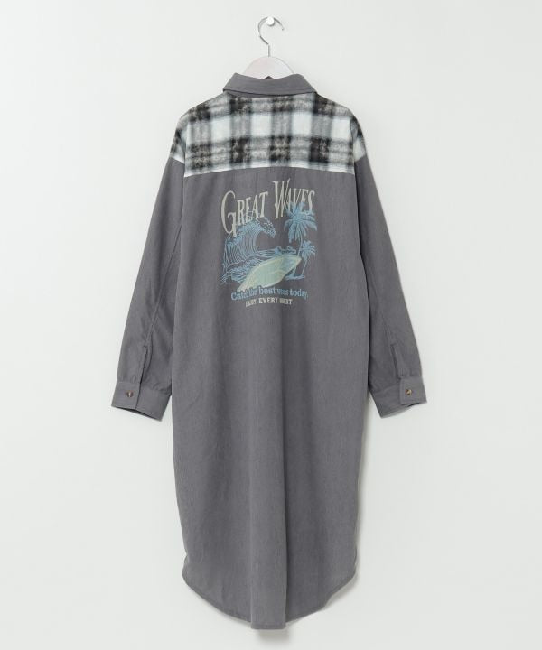 SURF＆Palms Patchwork Shirt Dress