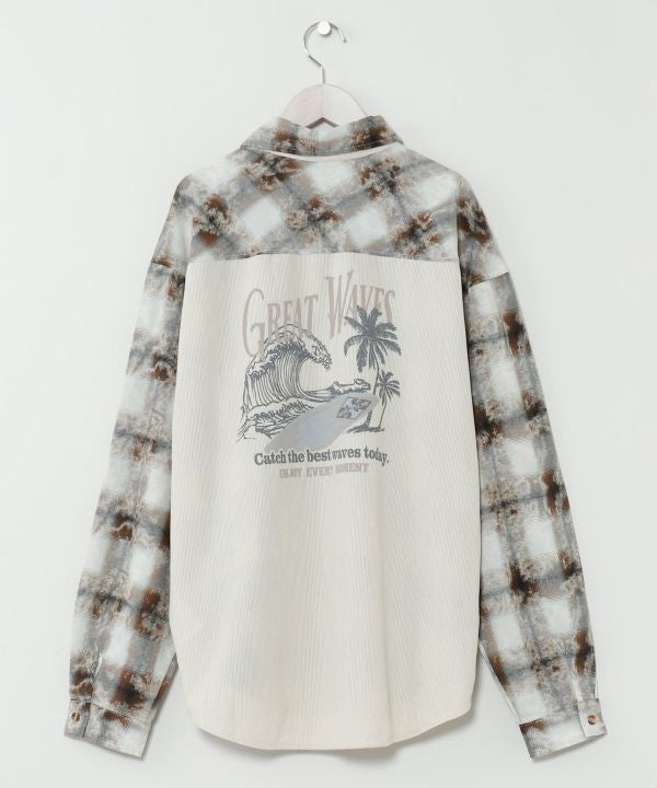 SURF＆Palms Patchwork Shirt for Men