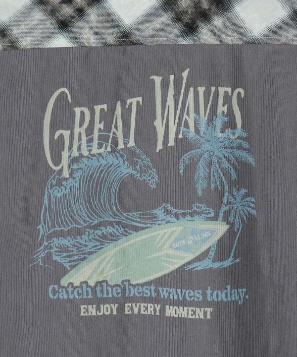 SURF＆Palms Patchwork Shirt for Men