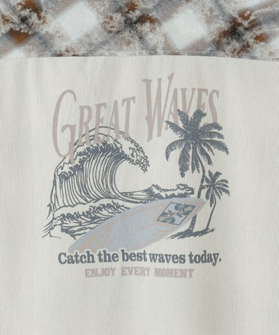 SURF＆Palms Patchwork Shirt for Men