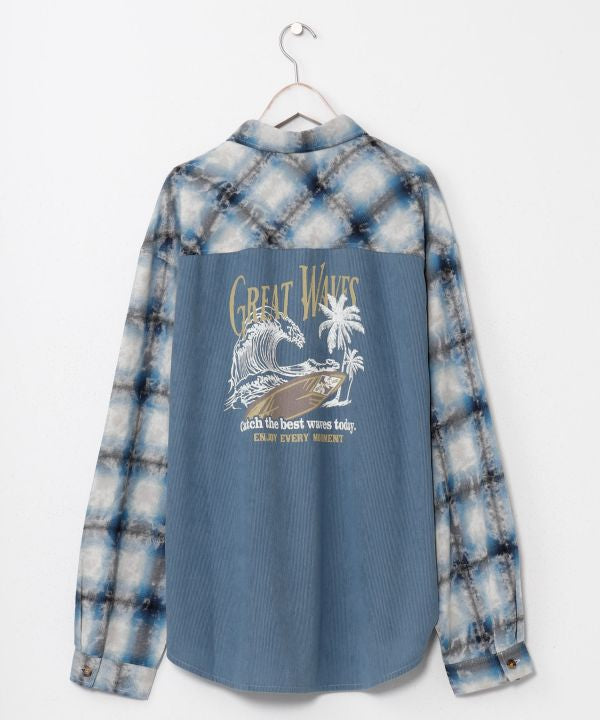 SURF＆Palms Patchwork Shirt for Men