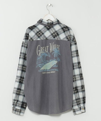 SURF＆Palms Patchwork Shirt for Men