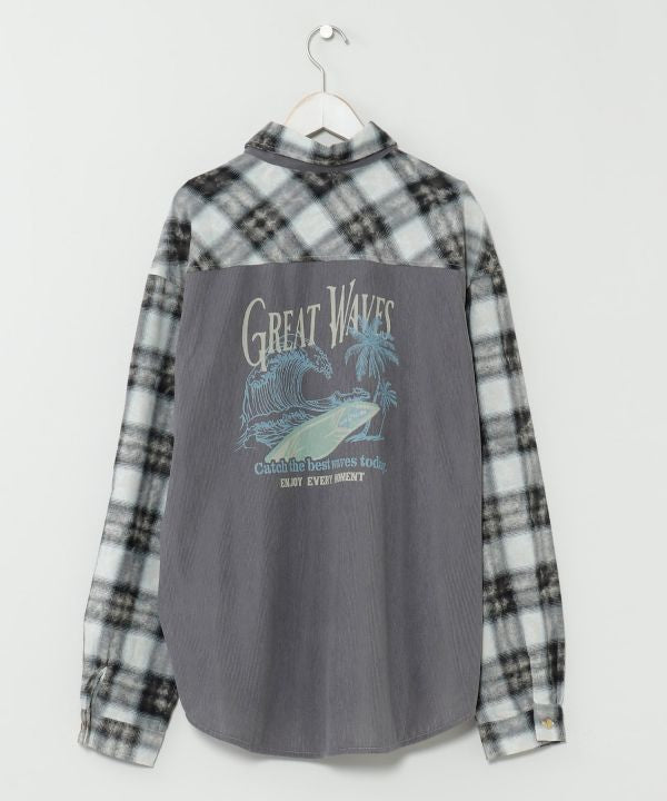 SURF＆Palms Patchwork Shirt for Men