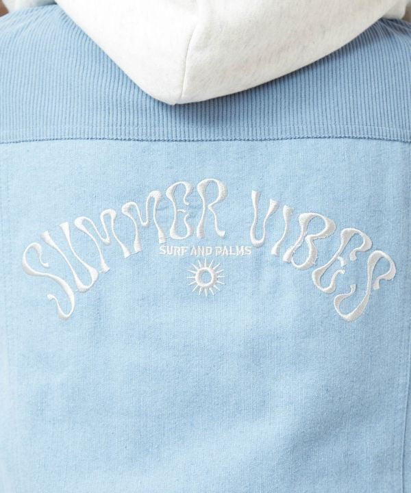 SURF＆Palms Stretch Denim Patchwork Jacket