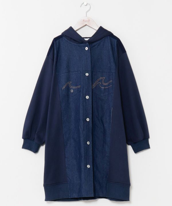 SURF＆Palms Stretch Denim Patchwork Jacket