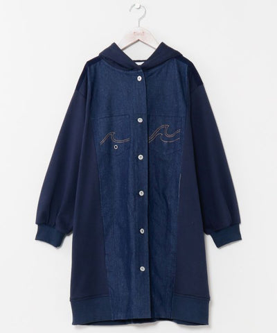 SURF＆Palms Stretch Denim Patchwork Jacket