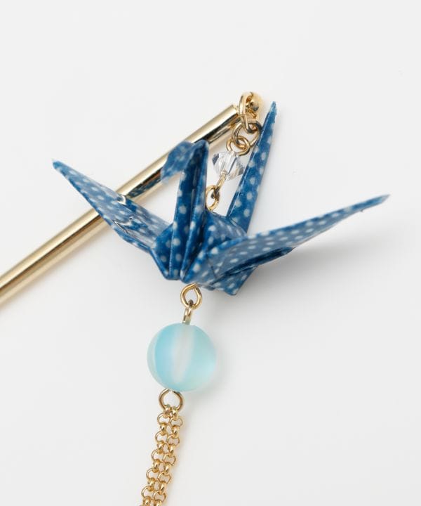 ORIGAMI Crane Kanzashi Hairpin
