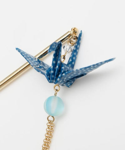 ORIGAMI Crane Kanzashi Hairpin