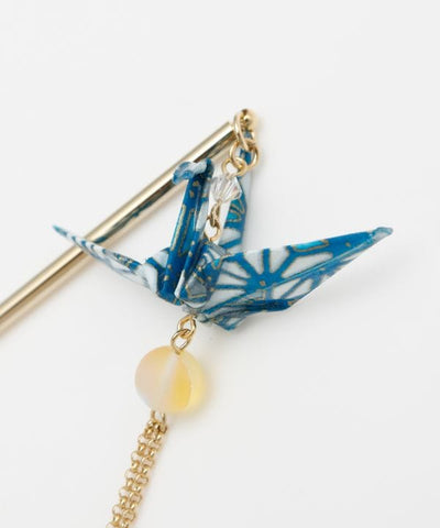 ORIGAMI Crane Kanzashi Hairpin