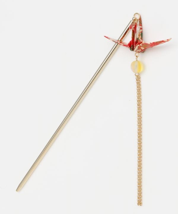 ORIGAMI Crane Kanzashi Hairpin
