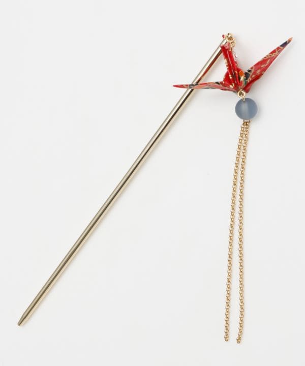 ORIGAMI Crane Kanzashi Hairpin